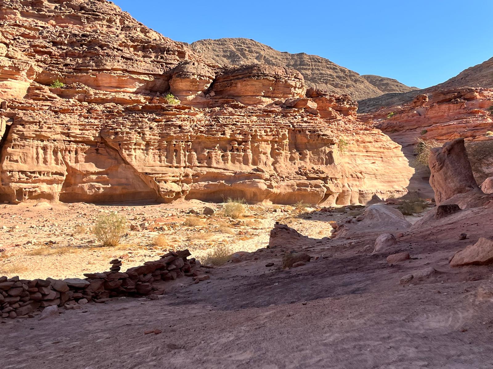 Warm rose-coloured rock formations in Sinai